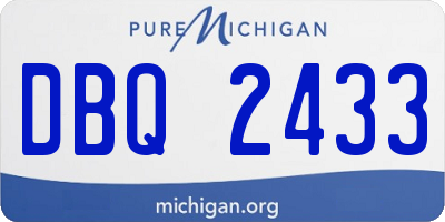 MI license plate DBQ2433