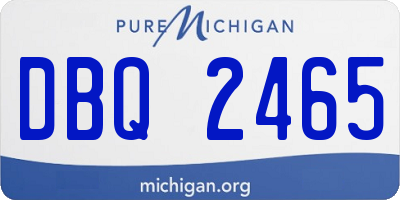 MI license plate DBQ2465