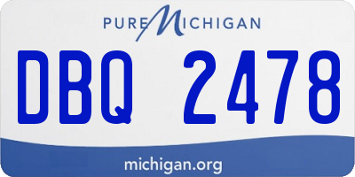 MI license plate DBQ2478