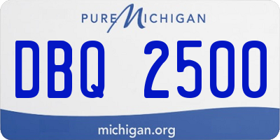 MI license plate DBQ2500