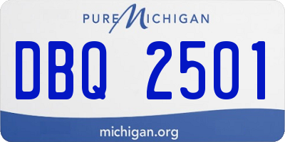 MI license plate DBQ2501