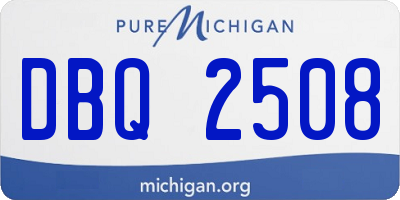MI license plate DBQ2508