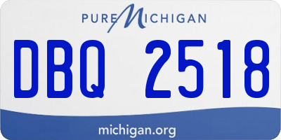 MI license plate DBQ2518