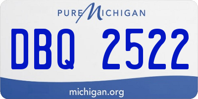 MI license plate DBQ2522