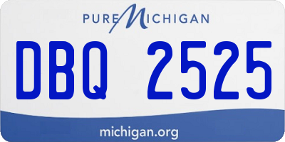 MI license plate DBQ2525