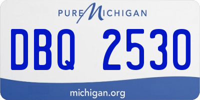 MI license plate DBQ2530