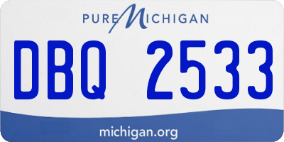 MI license plate DBQ2533