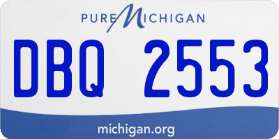 MI license plate DBQ2553