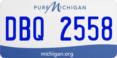 MI license plate DBQ2558