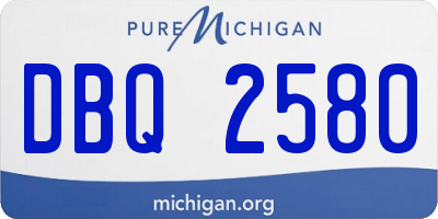 MI license plate DBQ2580