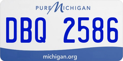 MI license plate DBQ2586
