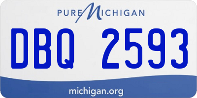 MI license plate DBQ2593