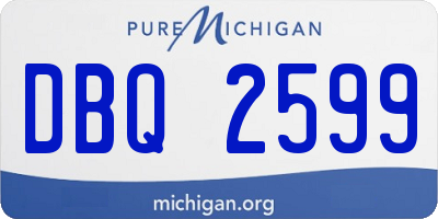 MI license plate DBQ2599