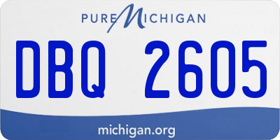 MI license plate DBQ2605