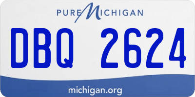 MI license plate DBQ2624