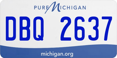 MI license plate DBQ2637