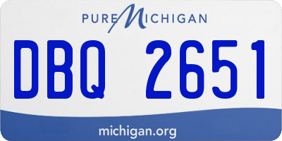 MI license plate DBQ2651