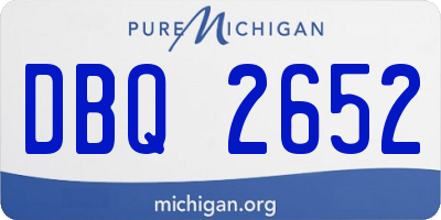 MI license plate DBQ2652