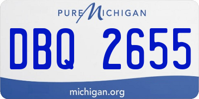 MI license plate DBQ2655