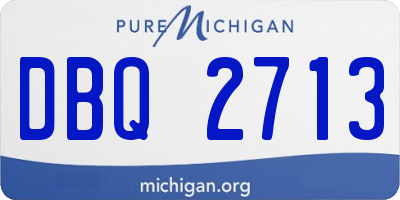 MI license plate DBQ2713