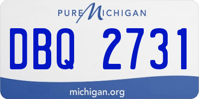 MI license plate DBQ2731