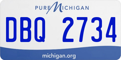 MI license plate DBQ2734