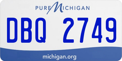 MI license plate DBQ2749