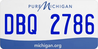 MI license plate DBQ2786