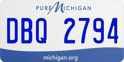 MI license plate DBQ2794