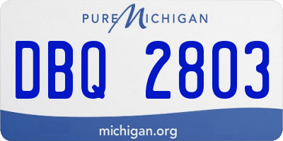 MI license plate DBQ2803