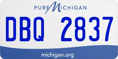 MI license plate DBQ2837