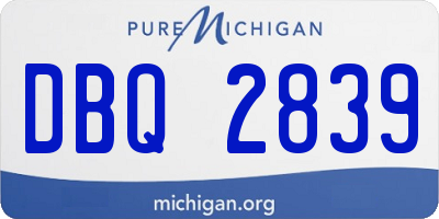 MI license plate DBQ2839