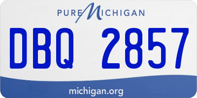 MI license plate DBQ2857
