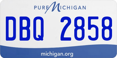 MI license plate DBQ2858