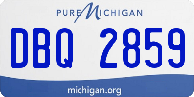 MI license plate DBQ2859