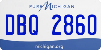 MI license plate DBQ2860
