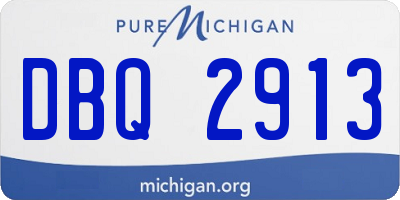 MI license plate DBQ2913