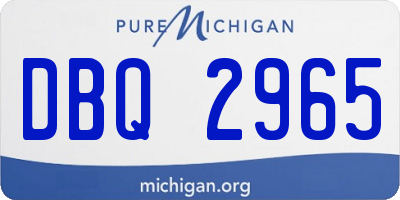 MI license plate DBQ2965