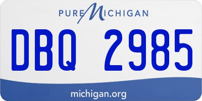 MI license plate DBQ2985