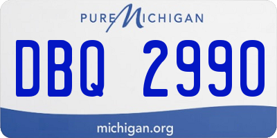 MI license plate DBQ2990