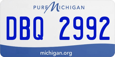 MI license plate DBQ2992
