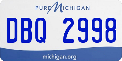 MI license plate DBQ2998