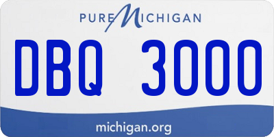 MI license plate DBQ3000