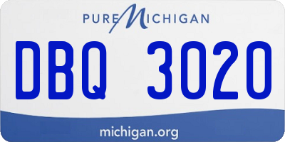 MI license plate DBQ3020