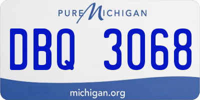 MI license plate DBQ3068
