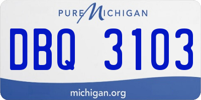 MI license plate DBQ3103