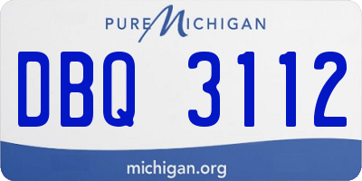 MI license plate DBQ3112