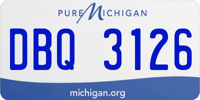 MI license plate DBQ3126