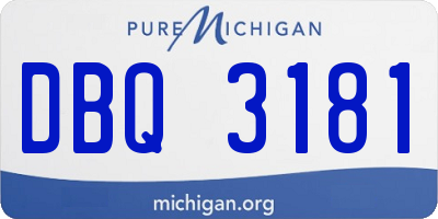 MI license plate DBQ3181