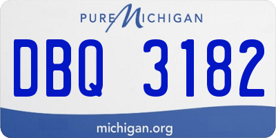 MI license plate DBQ3182